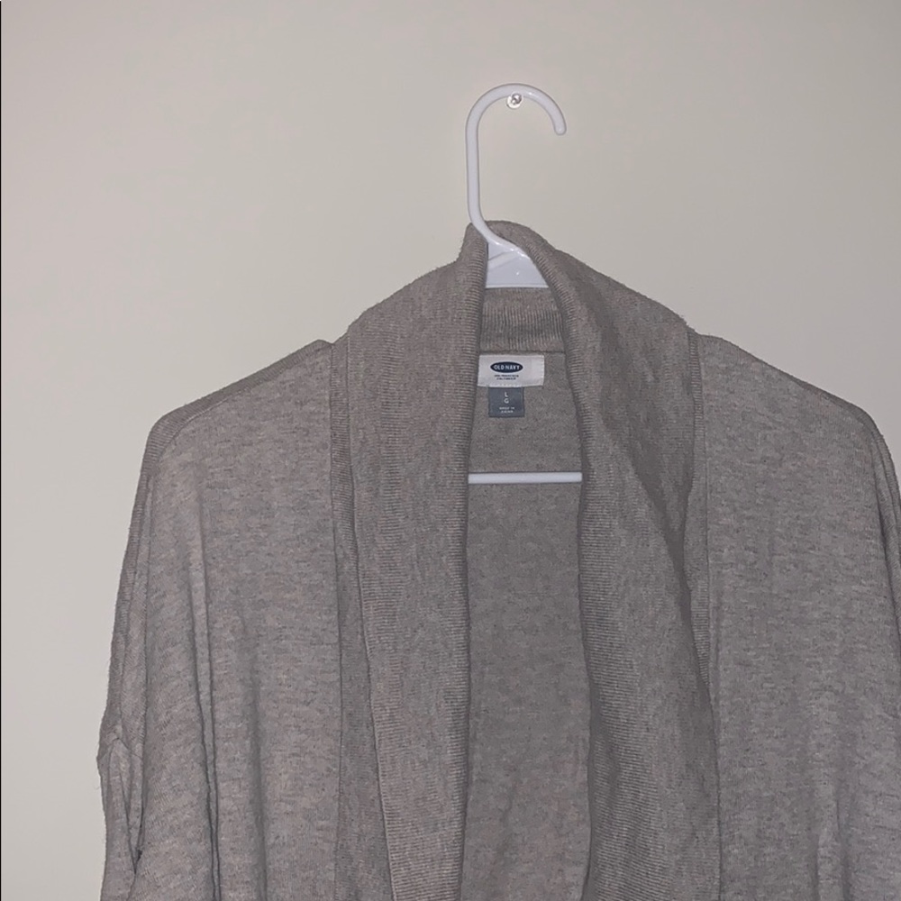 Tan Cardigan, size L(normally a S/M and it fits)